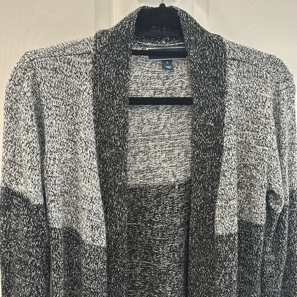 Karen Scott Black and White Knit Cardigan - Picture 2 of 3